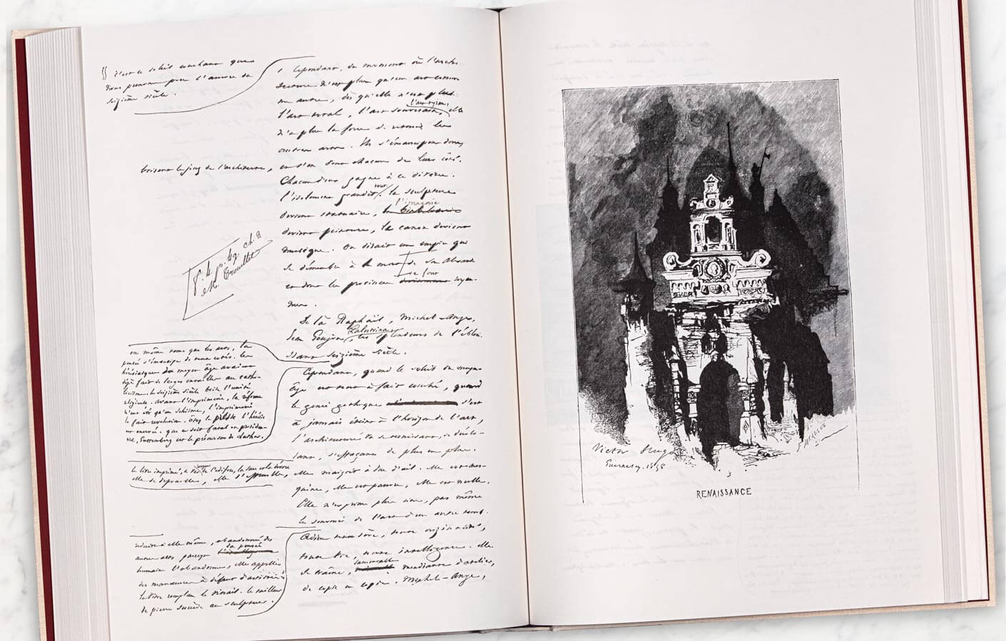 Handschriftliche Seite von Notre-Dame de Paris - Renaissance